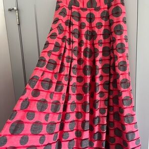 Stylish Pink and Black Polka Dot Skirt